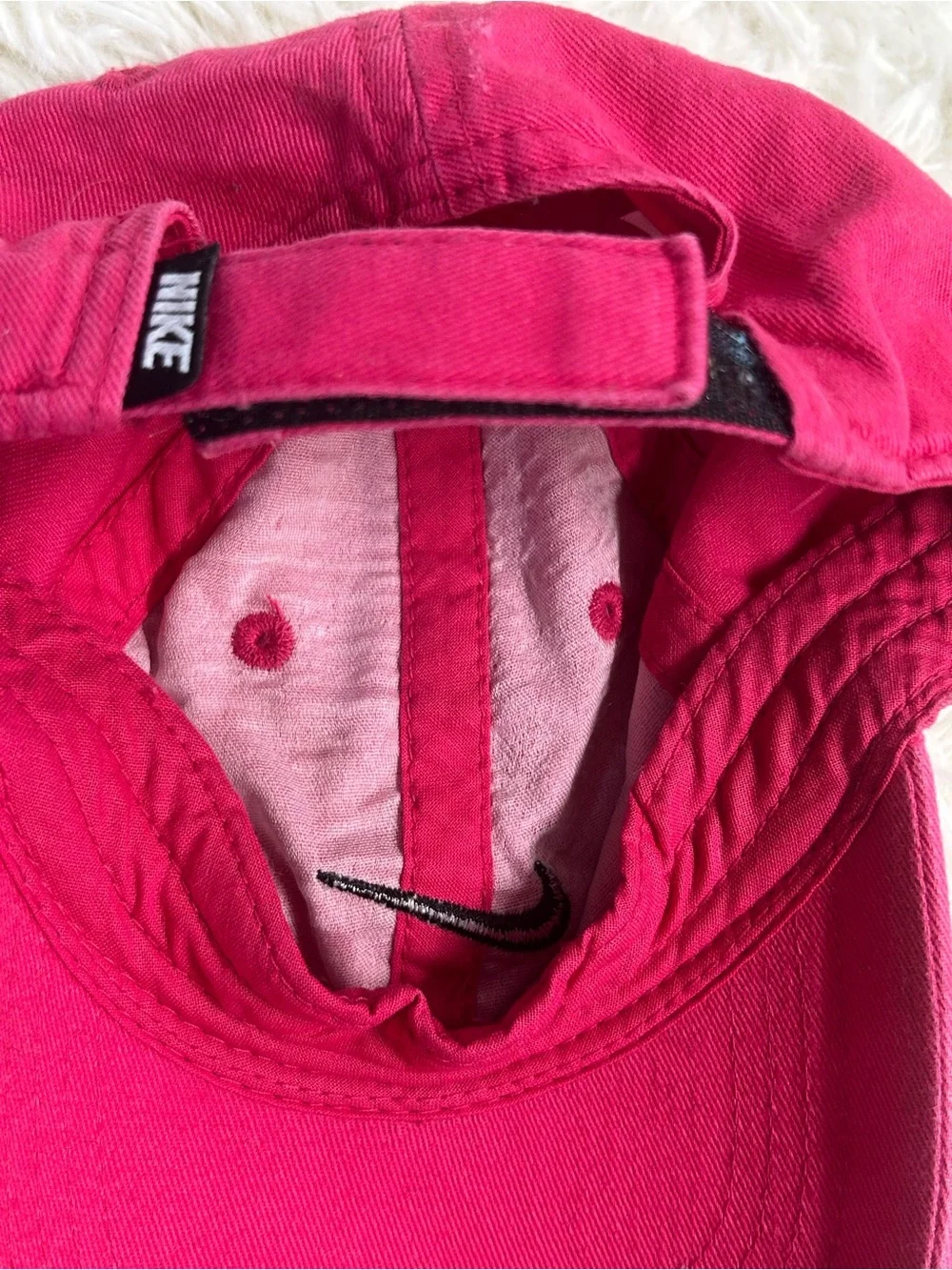 Nike Kids Hot Pink Cap with Black Swoosh